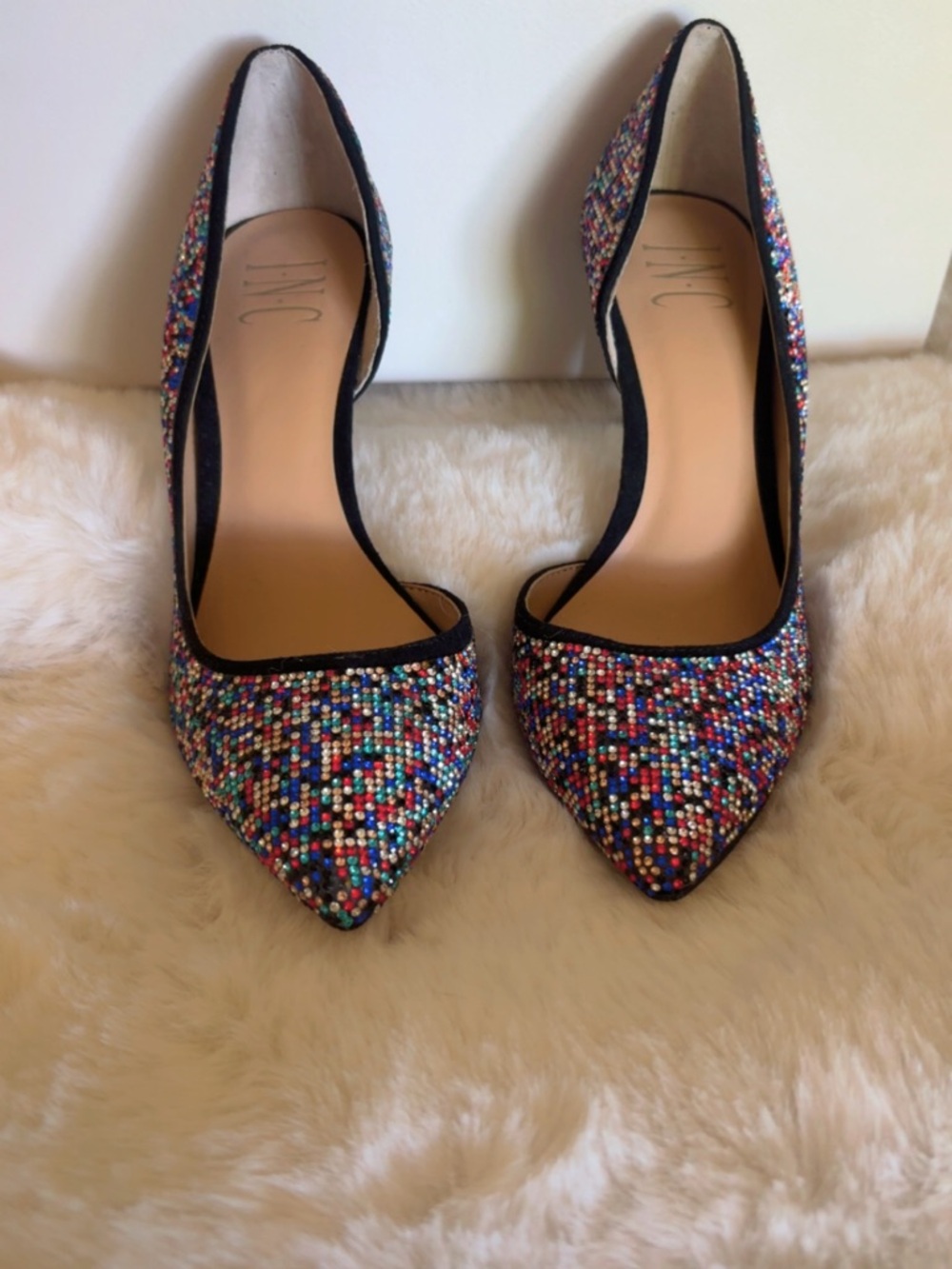 INC International Concepts Multicolor Beaded Pointed D'Orsay Pumps
